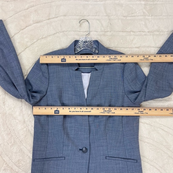 Talbots Single Breasted Lined Blazer Size 10 Blue Faux Front Pockets Lightweight - Picture 8 of 9